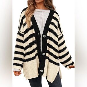 Striped Black and White Women's Sweater